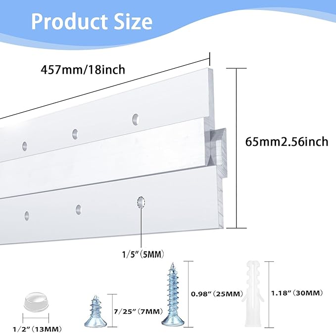 18'' French Cleat Heavy Duty- French Cleat Hanger- French Cleat Picture Hanger for Hanging Picture and Mirror, Shelf, Headboard, Panel or Whiteboard (2 Pairs, Supports 140 lbs )