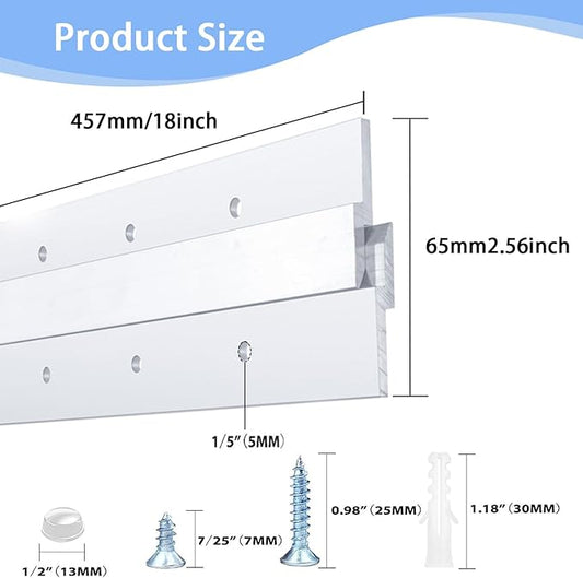 18'' French Cleat Heavy Duty- French Cleat Hanger- French Cleat Picture Hanger for Hanging Picture and Mirror, Shelf, Headboard, Panel or Whiteboard (2 Pairs, Supports 140 lbs )