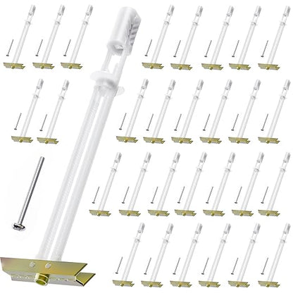 Drywall Anchor with Included Bolts for 1/4”-20, Heavy Duty Hollow Wall Anchors for TV Mounting Kit, Stainless Steel Hollow Wall Anchors Holds up to 270lbs Each in 1/2” Drywall (Pack of 30)