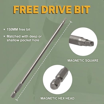 LIONMAX Pocket Hole Screws 2 Inch, 100 PCS Exterior Pocket Screw #8 x 2, Coarse Thread, Square Drive, Blue Coated Weather Resistant Pocket Hole Screws, 150MM Drive Bit Included