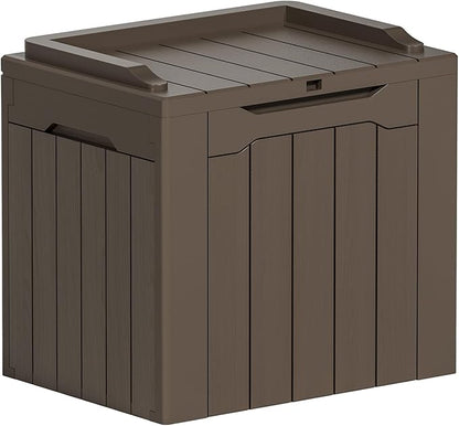 YESHOMY 30 Gal Plastic Storage Bins with Lid Stackable Box Organizers for Living Room, Office, Dorm, 1 Pack, Brown