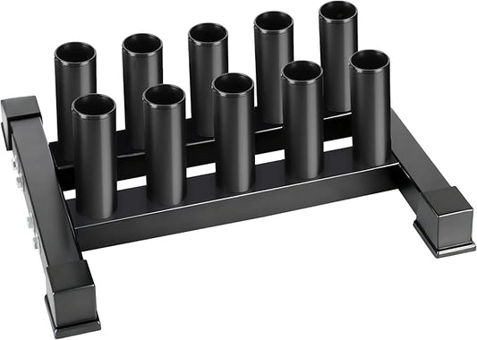 EVERYMATE Vertical Barbell Rack - Heavy-Duty Steel Organizer, Barbell Holder Floor Stand, Fits 2" Olympic Bars with Scratch-Resistant Inserts, Space-Saving for Home/Garage/Commercial Gym