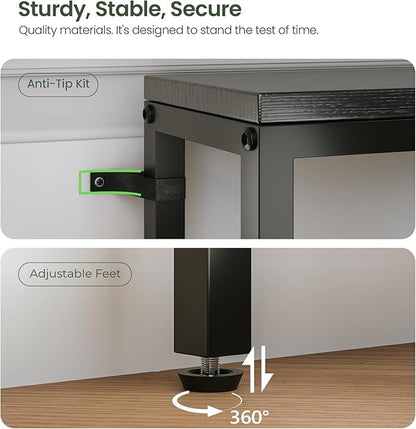 86.6" Behind Couch Table with Fast Charging Station, 7.1" Narrow Skinny Sofa Table with 2 Power Outlets, 2 USB-A, USB-C for Console Entryway, Black