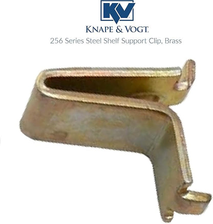 Knape & Vogt KV Shelf Support Clip Brass, Pack of 12