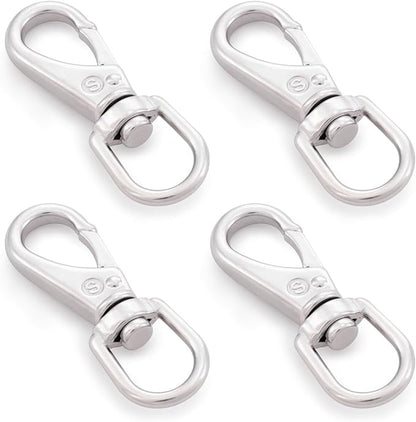 SHONAN 3.5 Inch Stainless Steel Flag Clips for Flagpole Rope- 4 Pack Diving Clips Flag Pole Clips, Swivel Snap Hooks for Dog leashes, Keychains, Boat Ropes, Bird Feeders