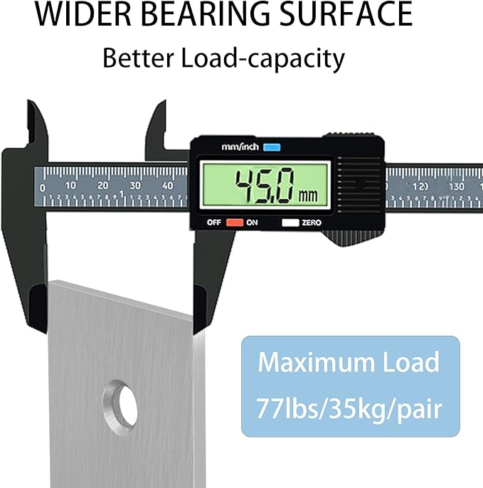 YUMORE Shelf Bracket, 7 Inch L Brackets Heavy Duty, Stainless Steel Shelf Supports Wall Mounted for Floating Shelves, 4 Pack