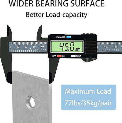 YUMORE Shelf Bracket, 7 Inch L Brackets Heavy Duty, Stainless Steel Shelf Supports Wall Mounted for Floating Shelves, 4 Pack