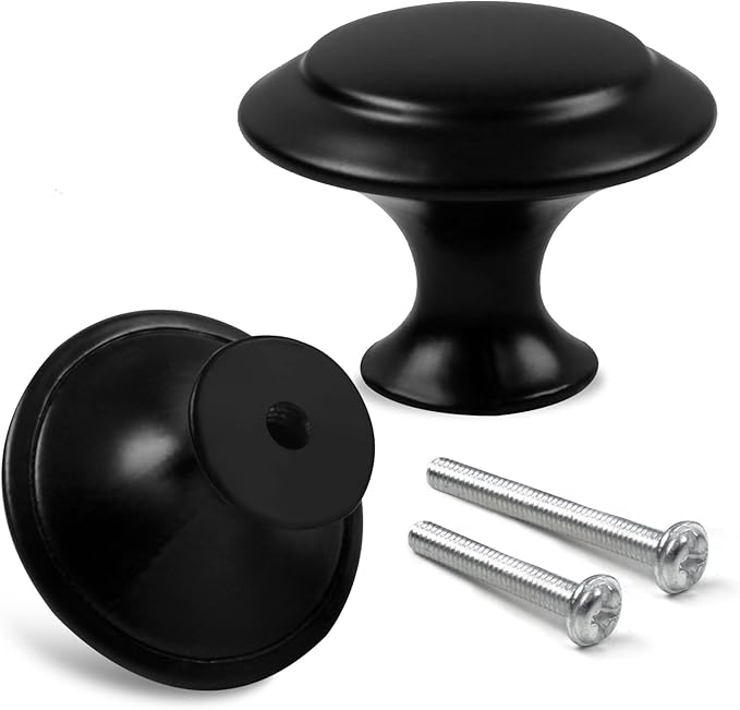 Romeda 18 Piece Drawer Hardware - Black 30mm Cabinet Knobs & Pulls for Dressers & Kitchens with Screw