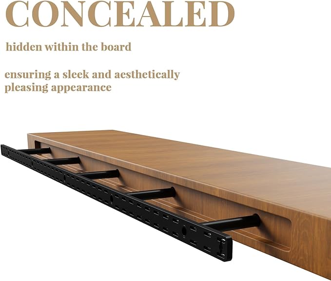 1 Pack Large Shelf Brackets Long Floating Shelf Bracket Invisible Floating Shelf Hardware Heavy Duty Floating Mantel Brackets(56"X6"X1.5" with Tools)