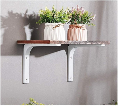 SAYAYO L Bracket 12 Inch, Heavy Duty Metal Wall Brackets Joint Angle Bracket Floating Shelf Support DIY Shelving Brackets White, 2 PCS