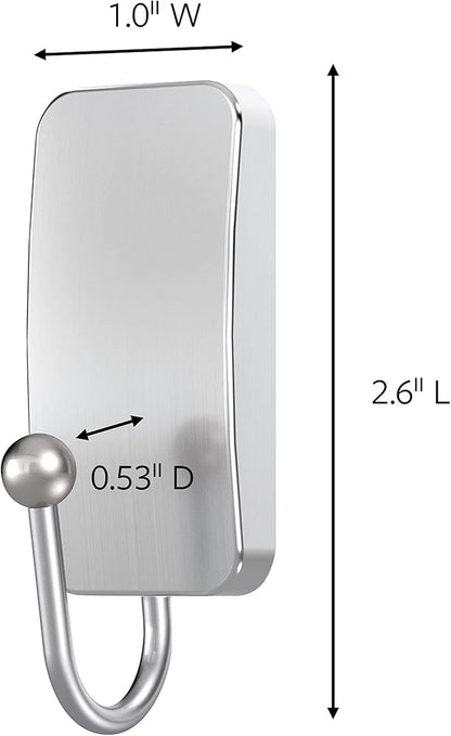 Command BATH33-SN-ES Bath Hooks, Satin Nickel, 4 Count