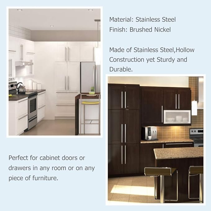 Goldenwarm Kitchen Hardware for Cabinets Brushed Nickel Cabinet Knobs - LS201BSS Cupboard Knobs Metal Drawer Handles Desk Drawer Hardware 50mm(2in Overall Length),500Pack