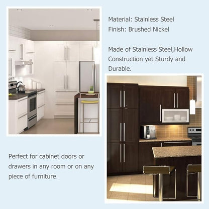 goldenwarm 10Pack Single Hole Brushed Stainless Steel Cabinet Knobs and Pulls Door Cupboards Drawers Bedroom Furniture Handles 50mm/2in Overall Length
