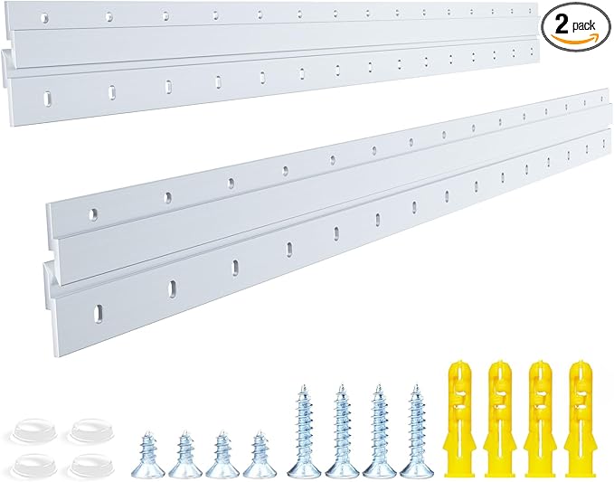 French Cleat Heavy Duty, Aluminum French Cleat, Headboard Wall Mounting Brackets with Screws, Heavy Mirror Mounting Hardware (30 Inch-2 Pairs, Support 200 lbs)
