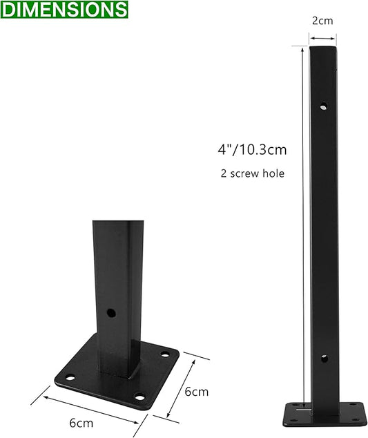 6 Pcs Black Shelf Bracket 4 Inch Heavy Duty Brackets for Shelf Metal Wall Floating Shelving Brackets Industrial Shelf Brackets for Space Saving