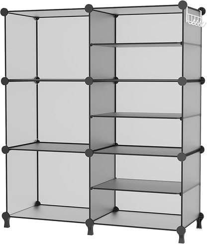 AWTATOS Closet Organizer 6 Cube Storage Shelves Portable Closet Clothes Organizers and Storage Stackable Cubby Shelving for Closet Bedroom Living Room Grey