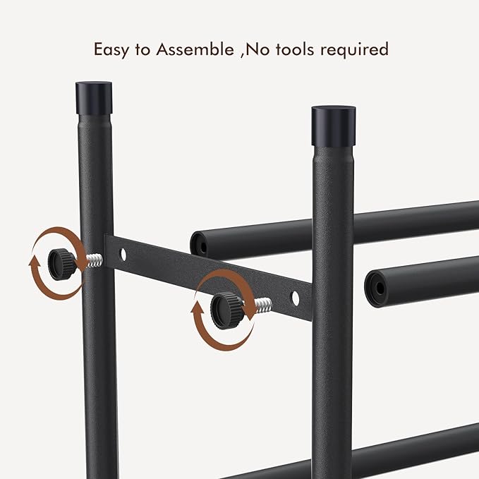 Expandable Shoe Rack, 3 Tier Shoe Rack for Closet, Stackable Adjustable Standing Metal Shoe Shelf Organizer Storage, Small Shoe Racks for Front Door Entrance、Entryway(Black)