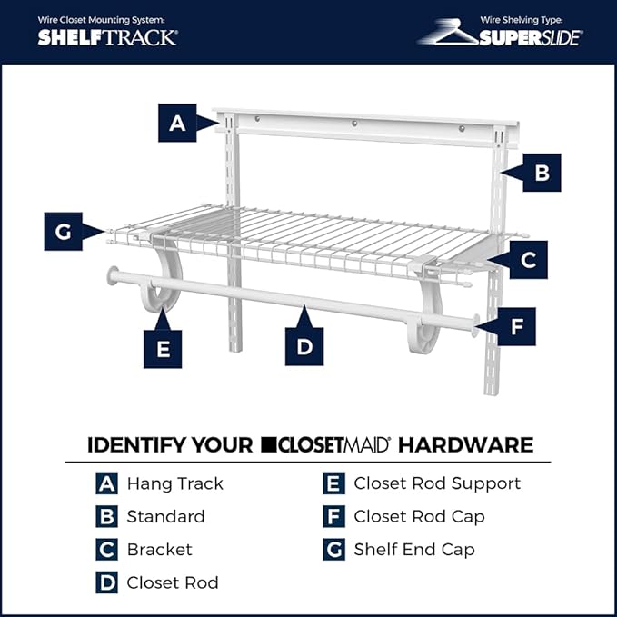 ClosetMaid 2800 ShelfTrack 12-Inch Standard, White (Pack of 2)