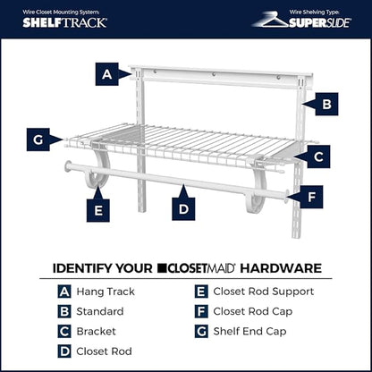ClosetMaid 2800 ShelfTrack 12-Inch Standard, White (Pack of 2)
