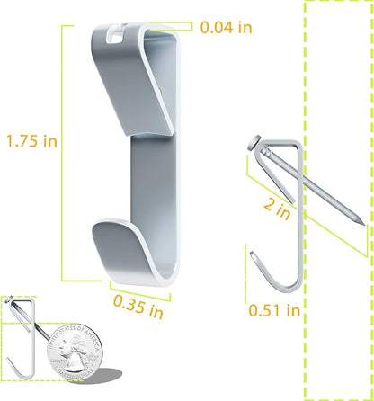 Picture Hangers Hanging Hooks-100lbs Picture Frame Hooks Large Heavy Duty Picture Hooks Kit with Nails for Wall Drywall 20pcs,Silver