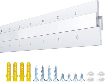 41'' French Cleat - Thick - French Cleat Hanger - Heavy Duty Aluminum Z Hanger for Hanging Picture, Mirror, Shelf, Headboard, Panel or Whiteboard ( 1 Pair, Supports 150 lbs )