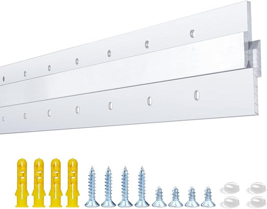 41'' French Cleat - Thick - French Cleat Hanger - Heavy Duty Aluminum Z Hanger for Hanging Picture, Mirror, Shelf, Headboard, Panel or Whiteboard ( 1 Pair, Supports 150 lbs )