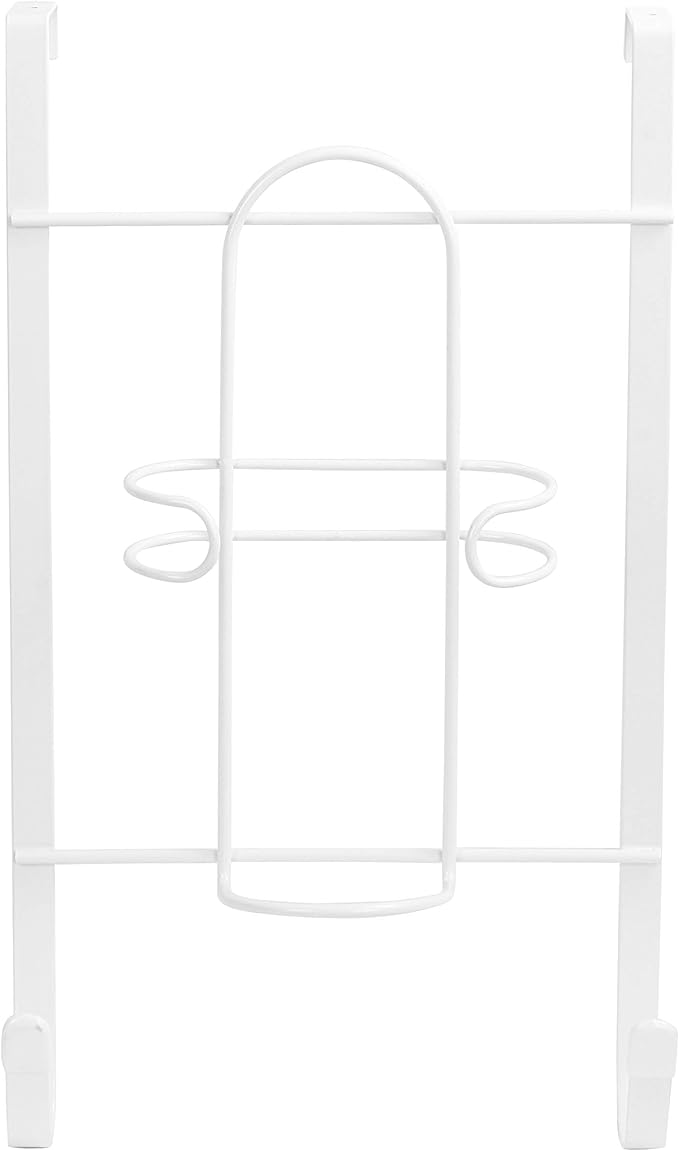 Spectrum Diversified Over-the-Door Iron & Ironing Board Holder, No-Installation Iron, Sturdy Steel Construction With Rubberized Hook Ends, Laundry Room Storage & Closet Organization