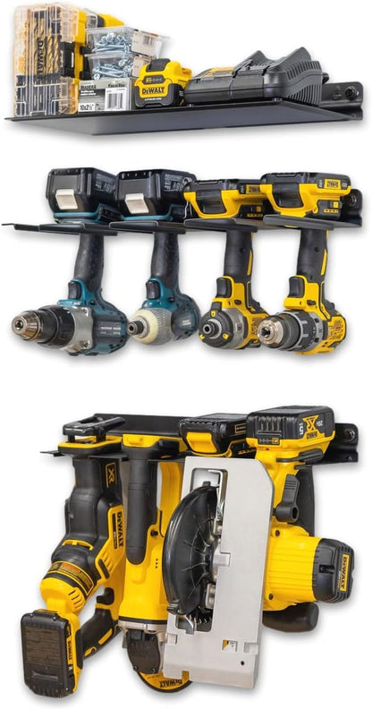 StoreYourBoard Power Tool Organizer Kit, Holds Drills and Power Tools, Shelf, Wall Mount Garage Storage Rack