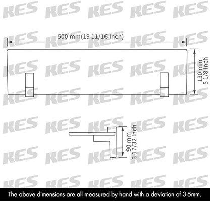 KES Bathroom Shelf Tempered Glass Shelf, 20 Inch Rectangular Glass 8mm-Thick Extended, Wall Mount Polished Chrome, BGS3201