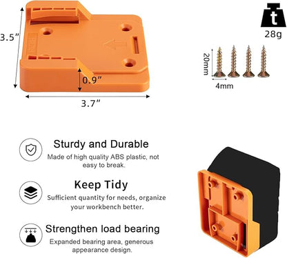 Crivnhar Battery Mount Holder Compatible for RIDGID 18V Batteries, Wall Mounts Hanger Fit for L1815R B1820R L1830R B1830R B1820, Organize Garage/Workshop/Work Truck(5 Pack, w/20 Screws, No Battery)