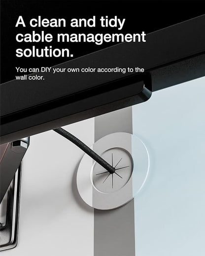 VCELINK in Wall Cable Management Kit (3.79 inch/96 mm) with Hole Saw Drill Attachment and Mounting Brackets, Hide TV Cords for Network, HDMI, Coax, Speaker Cables, 2-Pack
