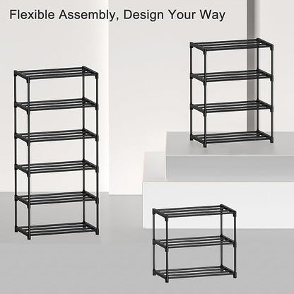 10 Tier Tall Shoe Rack, Narrow Lightweight Shoe Shelf, Compact Vertical Shoe Stand, Small Space Saving for Closet Floor, Dorm Storage Organizer, Front Door Entrance, Entryway