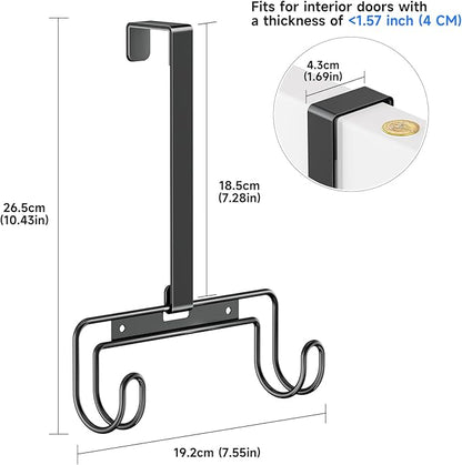 Ironing Board Holder Wall Mount/Over The Door Ironing Board Hanger, Laundry Rooms Metal Iron Board Holder Wall Mount for Y or T Leg (Black)