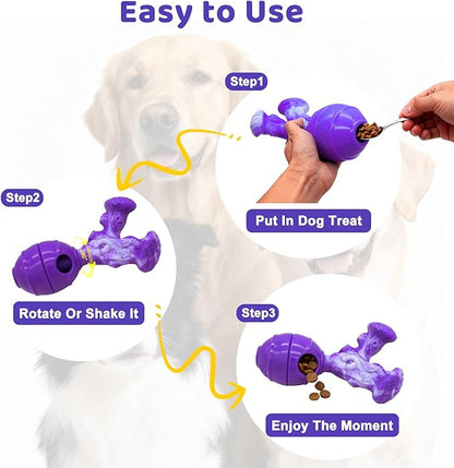 Interactive Dog Toys to Keep Them Busy, 3 in 1 Dog Puzzles for Smart Dogs, Treat Dispensing Toy for Large Dogs, Tough Chew Toys for Aggressive Chewers, Medium & Large Breeds, Bacon Flavor
