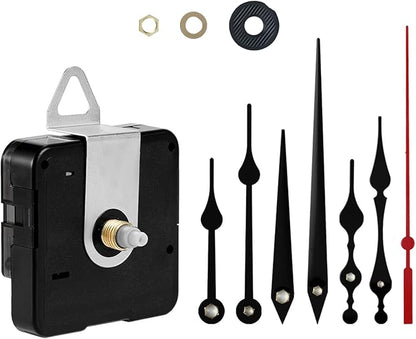 Clock Mechanism Replacement Battery Operated Silent Clocks Kit Include Clock Hands Second Hand DIY Repair Parts Shaft Length 12mm(15/32 Inches)
