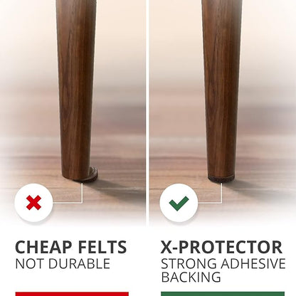 Felt Furniture Pads X-PROTECTOR - 48 Premium Floor Protector Chair Felts for Feet Wood Floors Best Hardwood Protect Your Hard Floors! (Brown)