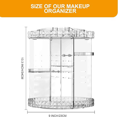 MISERWE Makeup Organizer 360 Degree Rotating 7 Adjustable Layers Large Capacity Cosmetic Organizer Transparent Make Up Organizers and Storage