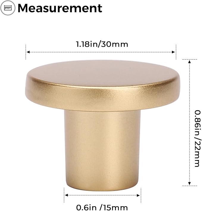 Ravinte 10 Pack Cabinet Knobs Sandy Gold Kitchen Cabinet Knobs Round Dresser Drawer Pulls Closet Door Pulls 1-1/5 Inch