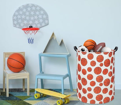 HIYAGON Basketball Kids Laundry hamper Baby Hamper for Nursery Boy and Girl Hamper Cute Kids Toys Storage Bin Organizer Room Decor for Home(Basketball)