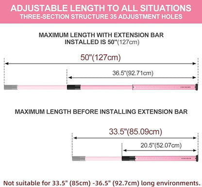 AceMining Sliding Door Security Bar,Heavy Duty Sliding Patio Door Lock Bar, 20-50inch Adjustable Multi-use Window Security Bars, Sliding Door Stopper,Pink,1Pack