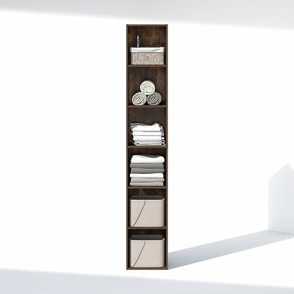 Furinno Cubicle 6-Tier Closet Organizers and Storage, Closet Organizer, Open Shelf Closet Storage, for Wardrobe, Bedroom, Living Room, Amber Pine