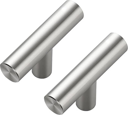 15 Pack Brushed Nickel Cabinet Knobs - Kitchen Cabinet Knobs Silver Cabinet Pulls for Kitchen Cabinet Drawer Stainless Steel Dresser Knobs for Cabinet Hardware 2in Length Single Hole T Bar