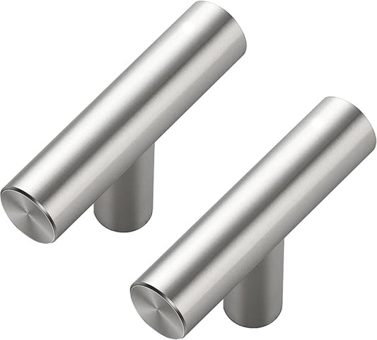 15 Pack Brushed Nickel Cabinet Knobs - Kitchen Cabinet Knobs Silver Cabinet Pulls for Kitchen Cabinet Drawer Stainless Steel Dresser Knobs for Cabinet Hardware 2in Length Single Hole T Bar