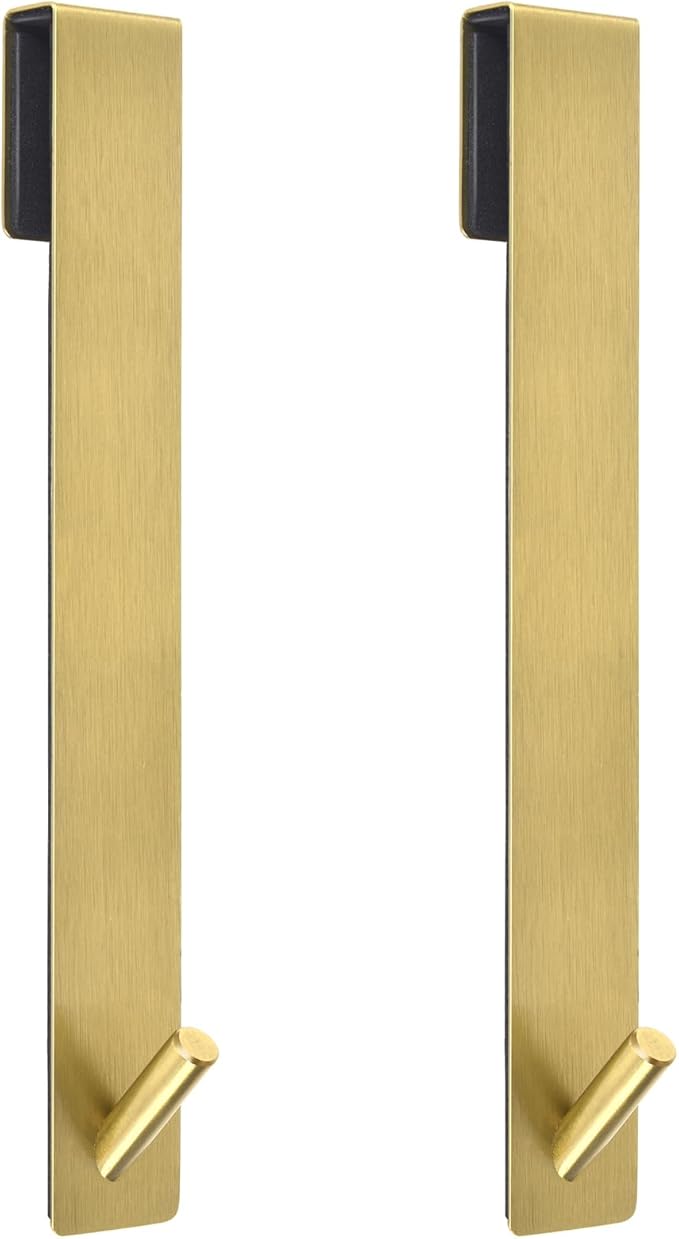 Shower Door Hooks(10 Inch),Extended Over Door Hooks for Bathroom Frameless Glass Shower Door,Stainless Steel Towel Hooks,Heavy Duty Rack Hooks for Robe,Towel-2 Pack-Gold