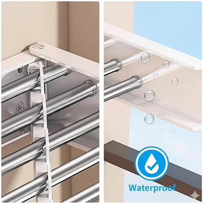 Wall Mounted Drying Rack for Laundry 31.5” Retractable Clothes Dryer Racks with 60 lb Capacity, Heavy Duty Clothing Drying Rack Foldable Space-Saving Design for Indoor & Outdoor