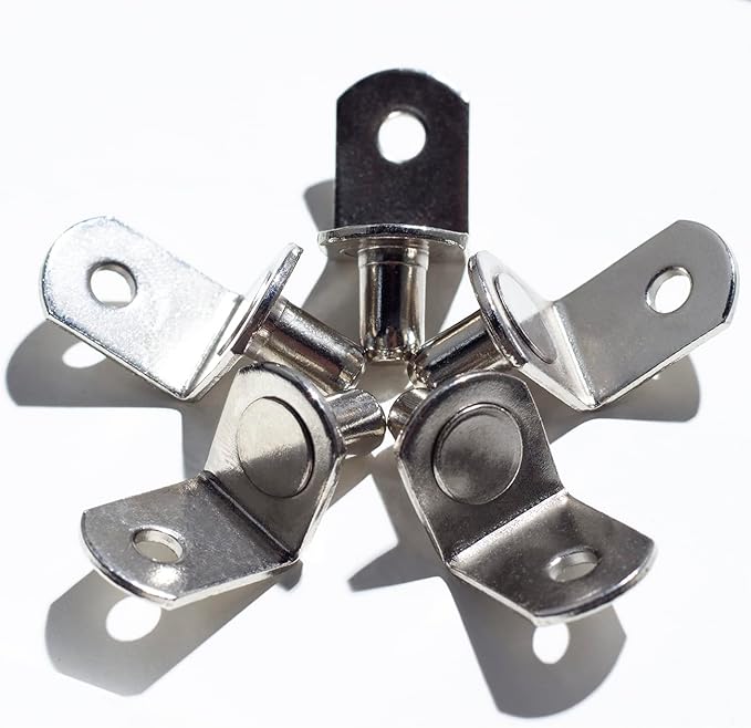 1/4 Inch (6.35mm) Shelf Pins L-Shaped Metal Support Pegs Bracket-Style Clips for Bookshelf Kitchen Cabinet Cupboard Shelves Holders, 20 PCS Nickel Plated Silver