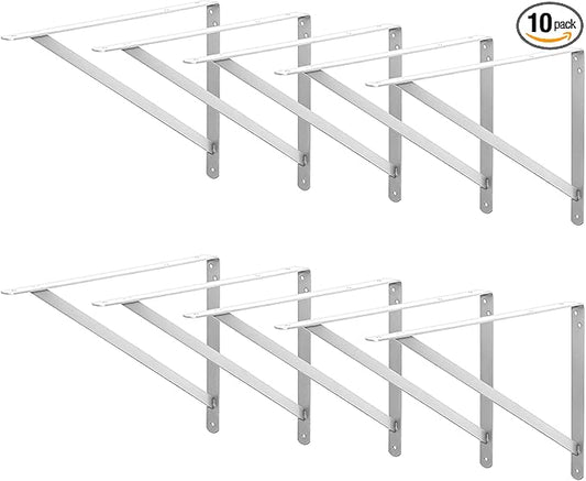 Decko Products 49149-10 Heavy-Duty Shelf Bracket, 19.25-Inch X 12.50-Inch, White, 10-Pack