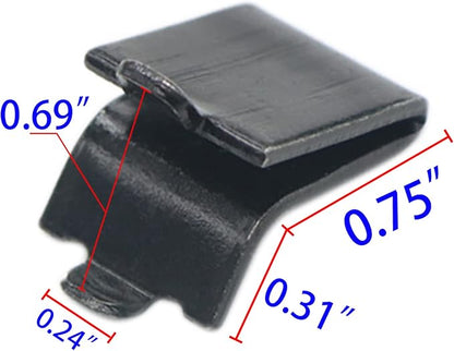Adjustable Steel Pilaster Shelf Clip Support, Shelving Bracket Clips for Metal and Wood Shelves (14, Black)