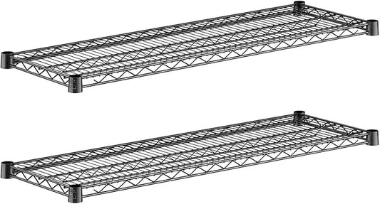 2-Pack Black 14" x 42" Additional Wire Shelf for Shelving Units, Replacement Shelves for Wire Rack