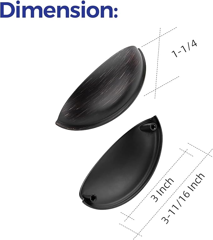 Ravinte 15 Pack 3 inch Drawer Pulls Oil Rubbed Bronze Cabinet Cup Pulls Kitchen Hardware Cabinet Handles Drawer Handles Knobs 3 inch Hole Center